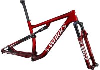 Specialized S-Works Epic Frameset GLOSS RED TINT FADE OVER BRUSHED SILVER / TARMAC BLACK / WHITE w/ GOLD PEARL XL